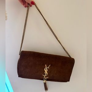 Authentic Saint Laurent Kate Medium Suede Shoulder Bag